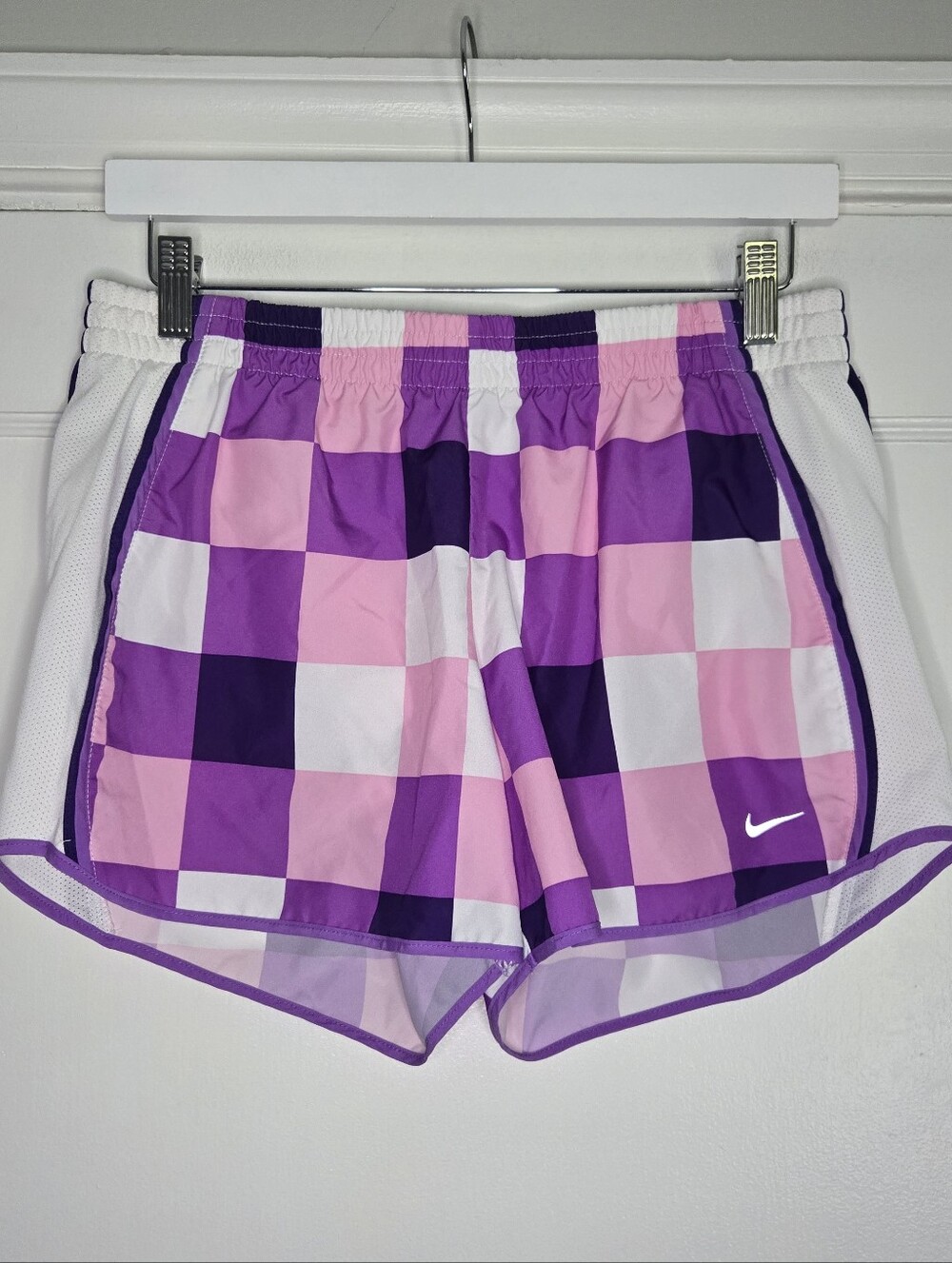 Nike Dri-Fit Pink, Purple & White Athletic Running Shorts Women's Medium